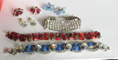 Lot of Vintage Rhinestone Jewelry Needing a Few Stones