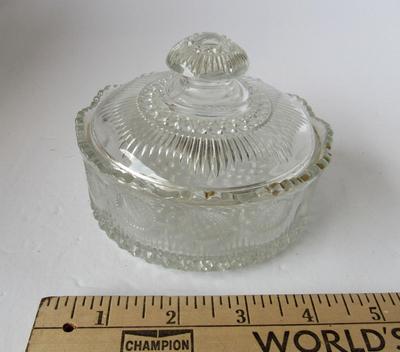 Vintage Pressed Glass Jewelry Trinket Box