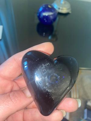 Signed Art Glass Paper Weights and Vintage Candle Stick Holder!