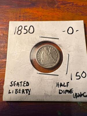 1850 O half dime