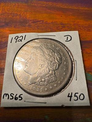 1921 D MORGAN MS 65 Denver mints only year for Morgan
