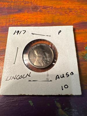1917 P PENNY AU50