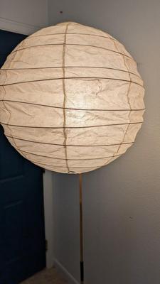 Vintage Signed Isamu Noguchi Bamboo "Akari" Floor Lamp