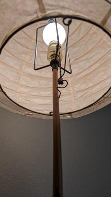 Vintage Signed Isamu Noguchi Bamboo "Akari" Floor Lamp
