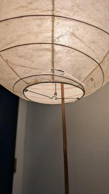 Vintage Signed Isamu Noguchi Bamboo "Akari" Floor Lamp
