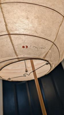 Vintage Signed Isamu Noguchi Bamboo "Akari" Floor Lamp