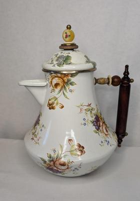 Vintage Mackenzie Childs Enamel Tea Kettles