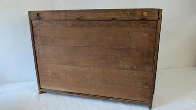 Antique Dutch Wood and Ceramic Spice Cabinet