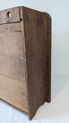 Antique Dutch Wood and Ceramic Spice Cabinet