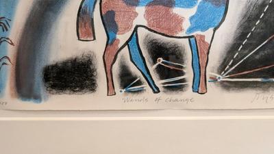 Framed Juane Quick-to-See Smith "Winds of Changes" Signed & Numbered Artwork