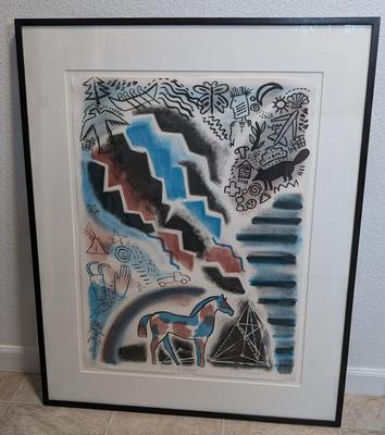 Framed Juane Quick-to-See Smith "Winds of Changes" Signed & Numbered Artwork