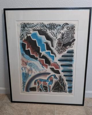 Framed Juane Quick-to-See Smith "Winds of Changes" Signed & Numbered Artwork