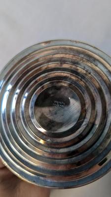Empire Weighted Sterling and Blown Glass Table Sconces