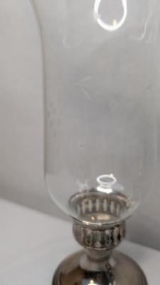 Empire Weighted Sterling and Blown Glass Table Sconces