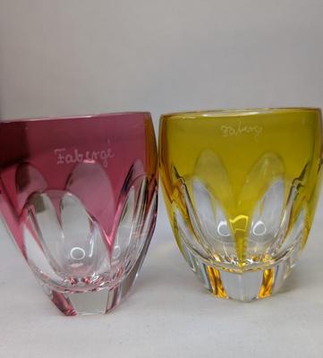 Faberge Cut Crystal Lausanne Rainbow Shot Glass Set