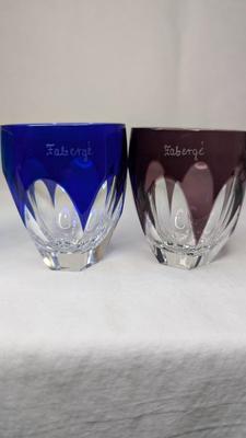 Faberge Cut Crystal Lausanne Rainbow Shot Glass Set