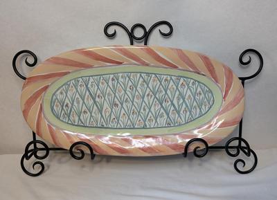 Vintage MacKenzie Childs Bearded Iris Platter