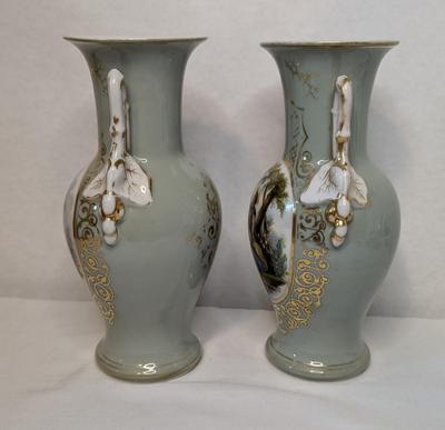 French "Courting Couples" Porcelain Vases