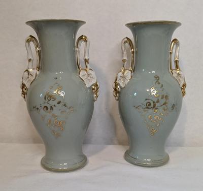 French "Courting Couples" Porcelain Vases