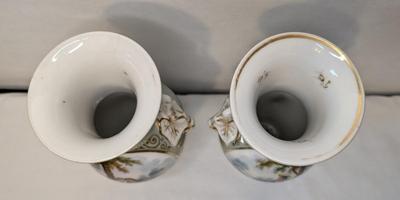 French "Courting Couples" Porcelain Vases