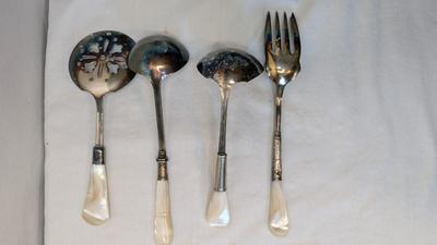 Antique Pearl Handle Serving Flatware