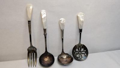 Antique Pearl Handle Serving Flatware