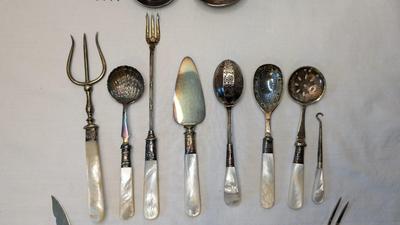 Antique Pearl Handle Serving Flatware