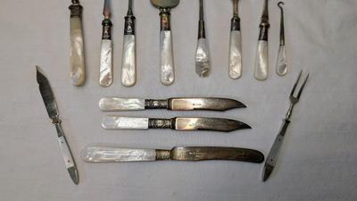 Antique Pearl Handle Serving Flatware