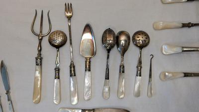Antique Pearl Handle Serving Flatware
