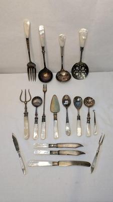 Antique Pearl Handle Serving Flatware