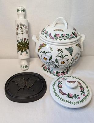 Portmerion Botanical Rolling Pin & Server w/ Extra Lid