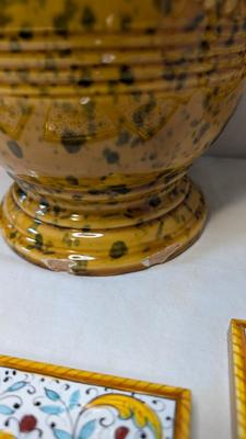 Deruta Italy Griffin Tray, Coasters, and Tray