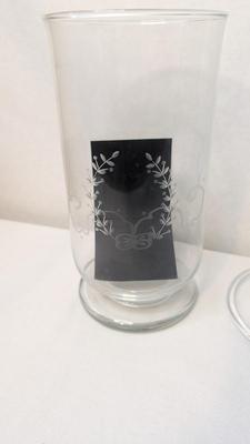 Large Apothecary Jar and Hand Blown Fluted Vases