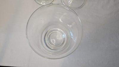 Large Apothecary Jar and Hand Blown Fluted Vases