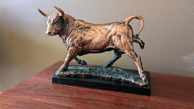 Copper Cast Spanish Bull