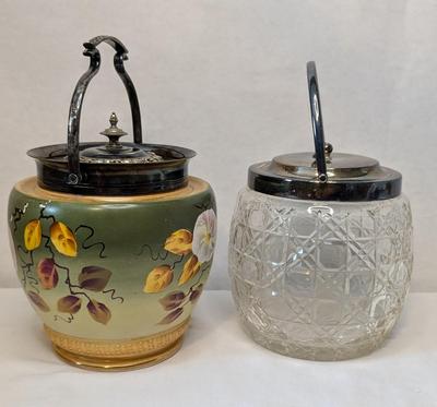 W. Wood & Co Hand Painted Staffordshire Biscuit Jar