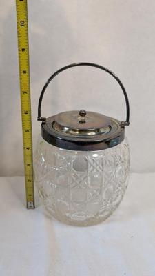 W. Wood & Co Hand Painted Staffordshire Biscuit Jar