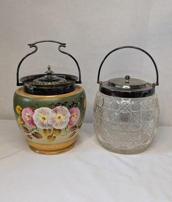 W. Wood & Co Hand Painted Staffordshire Biscuit Jar