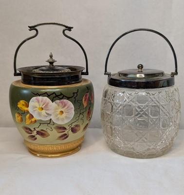 W. Wood & Co Hand Painted Staffordshire Biscuit Jar