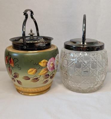 W. Wood & Co Hand Painted Staffordshire Biscuit Jar