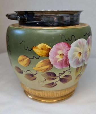 W. Wood & Co Hand Painted Staffordshire Biscuit Jar