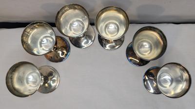 Harbour SP Co Cocktail Shaker w/ 6 El De Uberti Silver Goblets