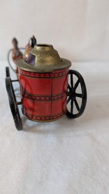 Vintage "Old Smoky" Spark Horse and Carriage Tin Toy