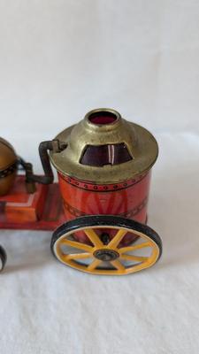 Vintage "Old Smoky" Spark Horse and Carriage Tin Toy