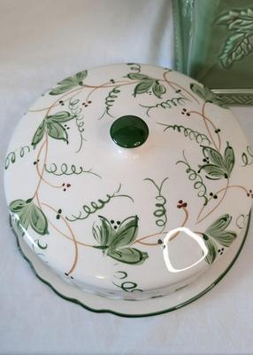 Jay Willfred Portugal Ceramic Bread Box and Cheese Plate