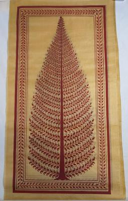 Pattachitra Tree of Life Linen and Silk Screen Art