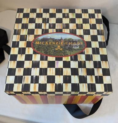 Mackenzie Childs Enamel Lidded Biscuit Jar and Clock