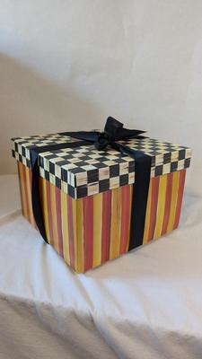 Mackenzie Childs Enamel Lidded Biscuit Jar and Clock