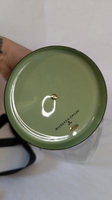 Mackenzie Childs Enamel Lidded Biscuit Jar and Clock