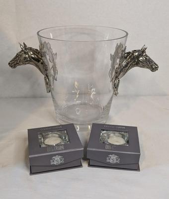 Vagabond House Horse Head Ice Bucket and Oleg Cassini Tea Lights